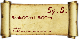 Szakácsi Sára névjegykártya