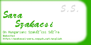 sara szakacsi business card